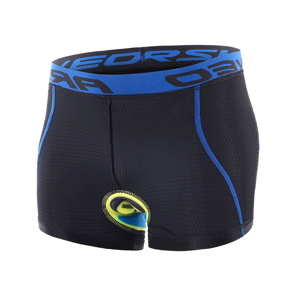 Cycling Underwear Upgrade 3D Gel Pad Cycling Shorts in yellow and red, designed for comfort and performance during mountain biking.